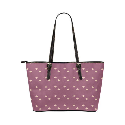 Lotus - Dusty Rose Vegan Leather Zipper Tote Handbag (Large)