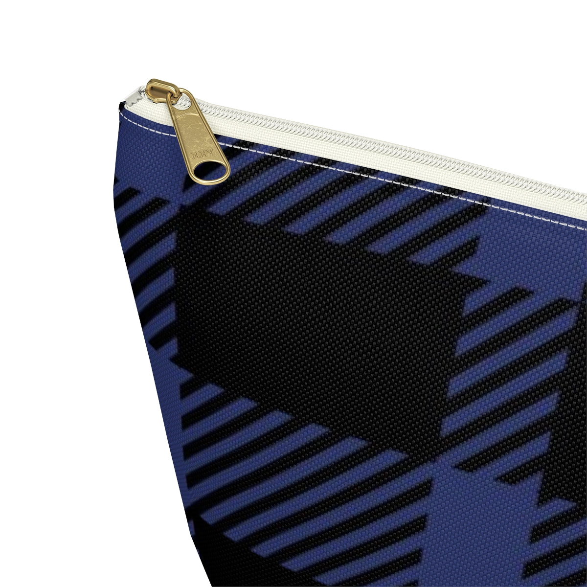 Big Bottom Zipper Pouch - Blue Buffalo Check, Blue Plaid