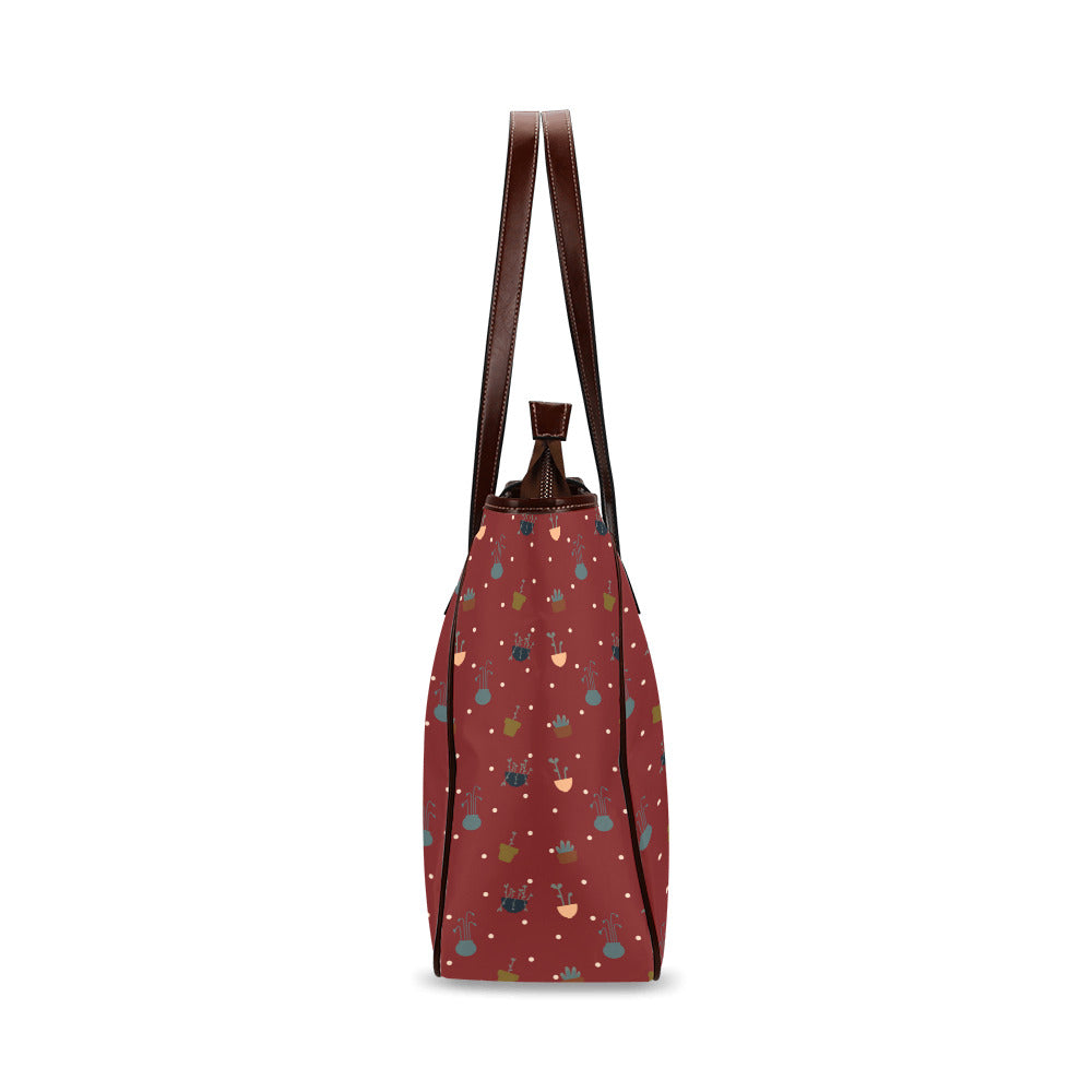 Potted Plants - Red Classic Tote Handbag