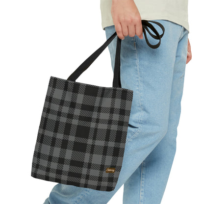 Lightweight Tote Bag - Gray Buffalo Check, Gray Plaid