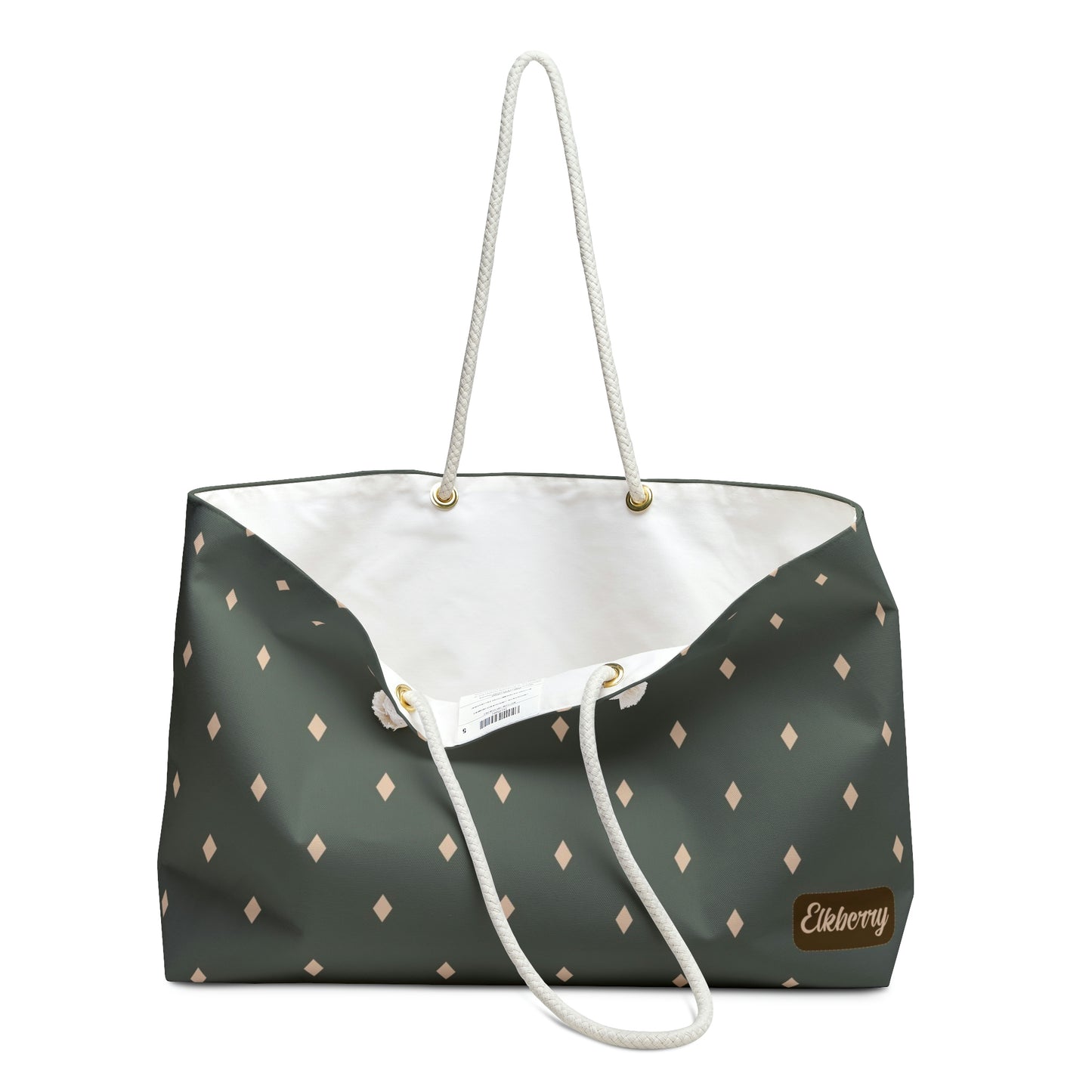 Weekender Tote Bag - Diamonds on Sage