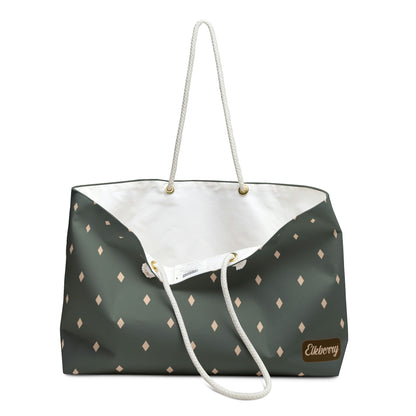 Weekender Tote Bag - Diamonds on Sage
