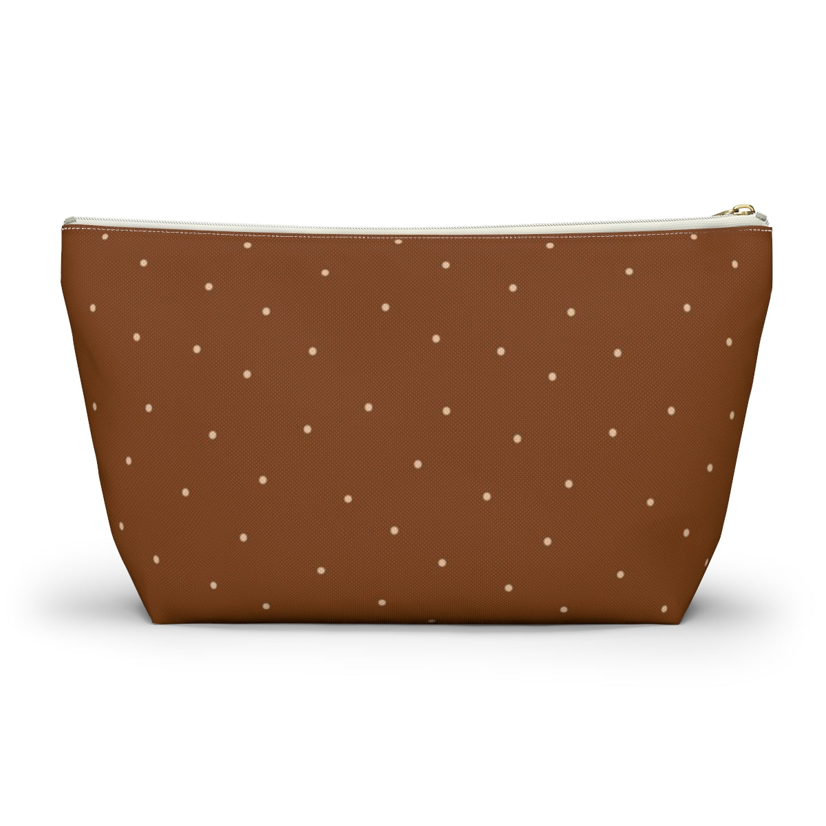 Big Bottom Zipper Pouch - Dots on Pumpkin