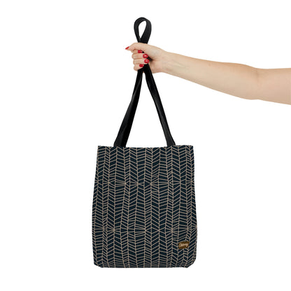 Lightweight Tote Bag - Herringbone in Navy