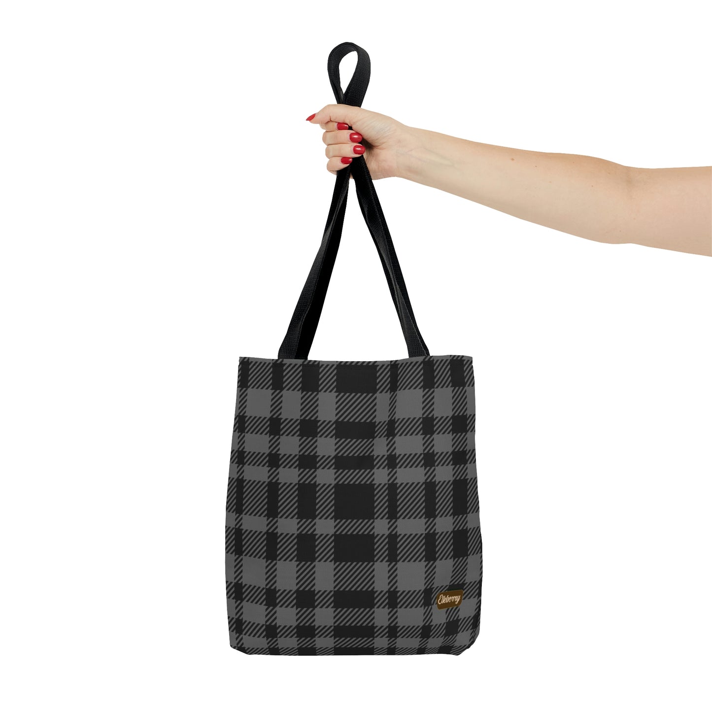 Lightweight Tote Bag - Gray Buffalo Check, Gray Plaid