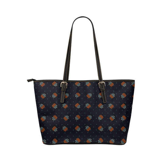 Little Planties Vegan Leather Zipper Tote Handbag (Large)