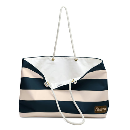 Weekender Tote Bag - Navy/Cream Stripes