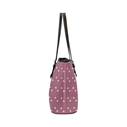 Lotus - Dusty Rose Vegan Leather Zipper Tote Handbag (Large)