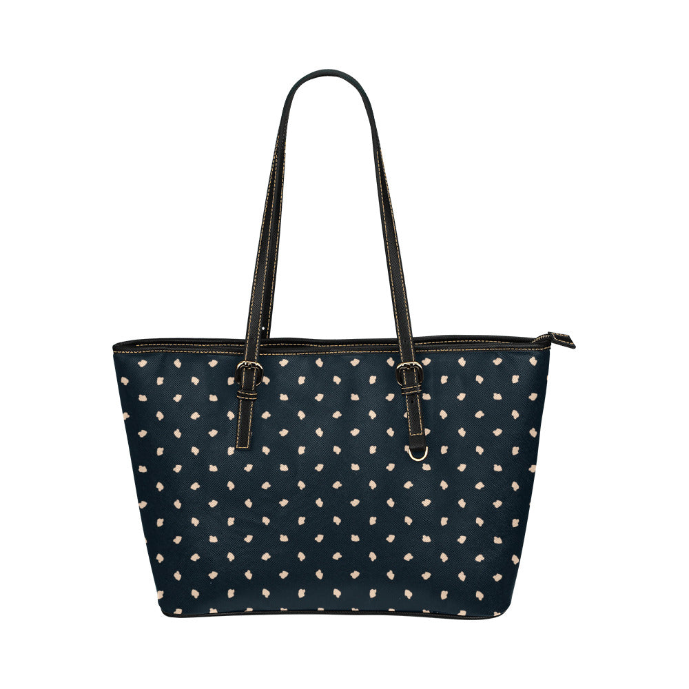 Elkberry Vegan Leather Zipper Tote Handbag (Large)
