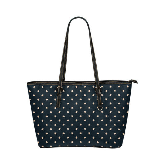 Elkberry Vegan Leather Zipper Tote Handbag (Large)