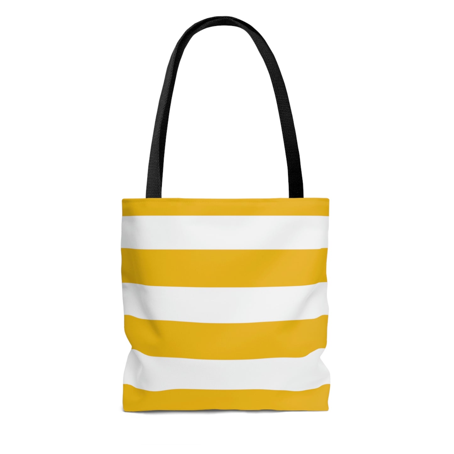 Lightweight Tote Bag - Lemon Yellow/White Stripes