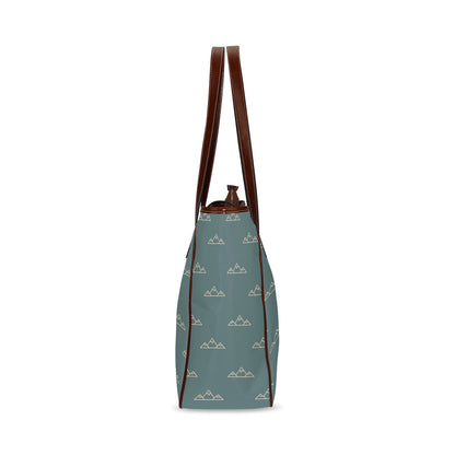 Mountains - Teal Classic Tote Handbag