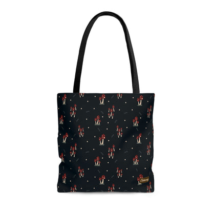 Lightweight Tote Bag - Mushroom Family on Navy