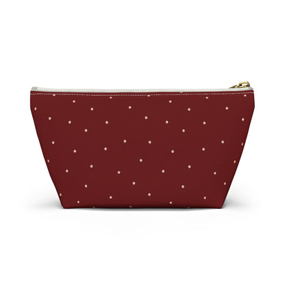 Big Bottom Zipper Pouch - Dots on Berry