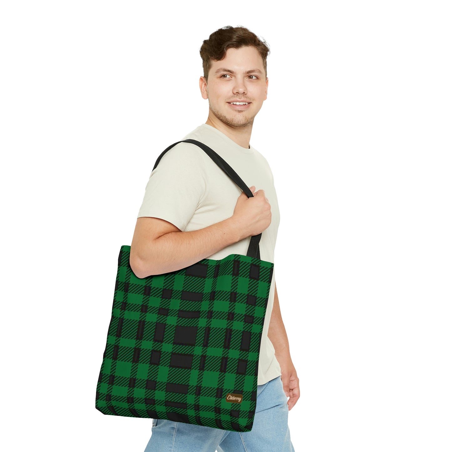 Lightweight Tote Bag - Green Buffalo Check, Green Plaid