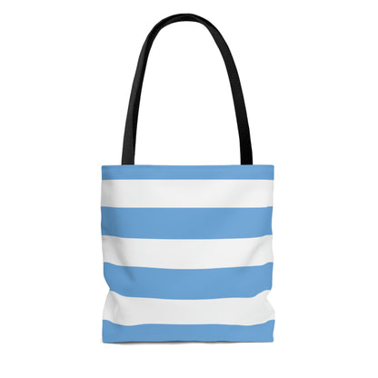 Lightweight Tote Bag - Light Blue/White Stripes
