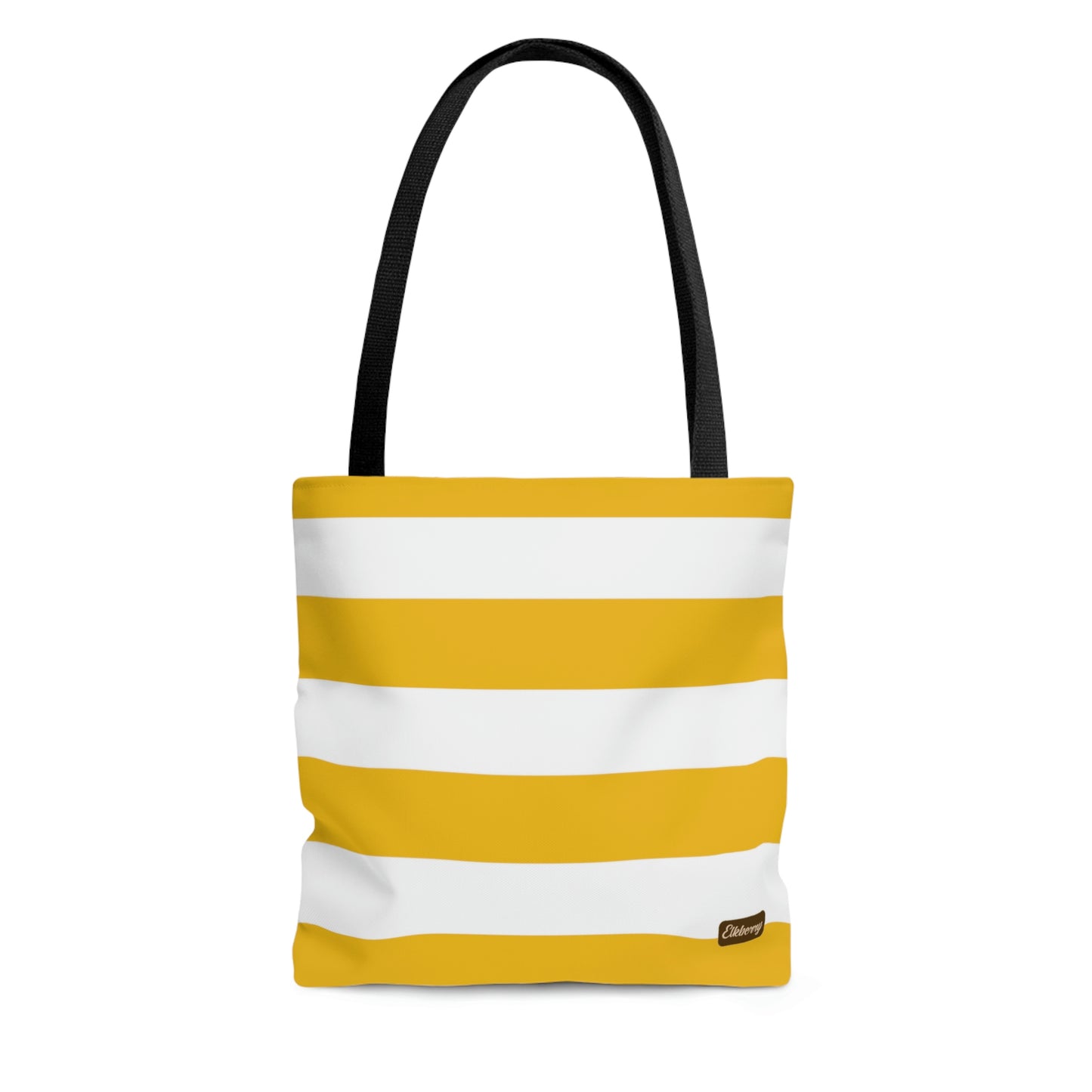 Lightweight Tote Bag - Lemon Yellow/White Stripes