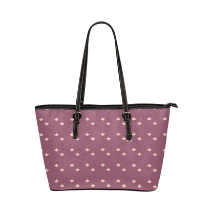Lotus - Dusty Rose Vegan Leather Zipper Tote Handbag (Large)
