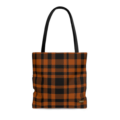 Lightweight Tote Bag - Orange Buffalo Check, Orange Plaid