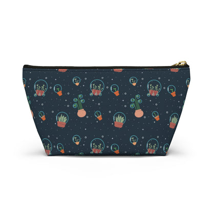 Big Bottom Zipper Pouch - Space Garden
