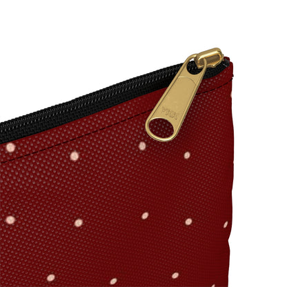 Flat Zipper Pouch - Dots on Berry
