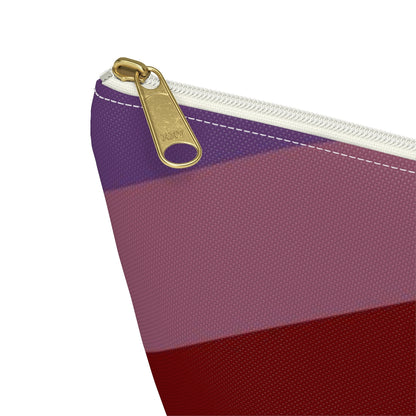 Big Bottom Zipper Pouch - Jeweltone Rainbow, Diagonal