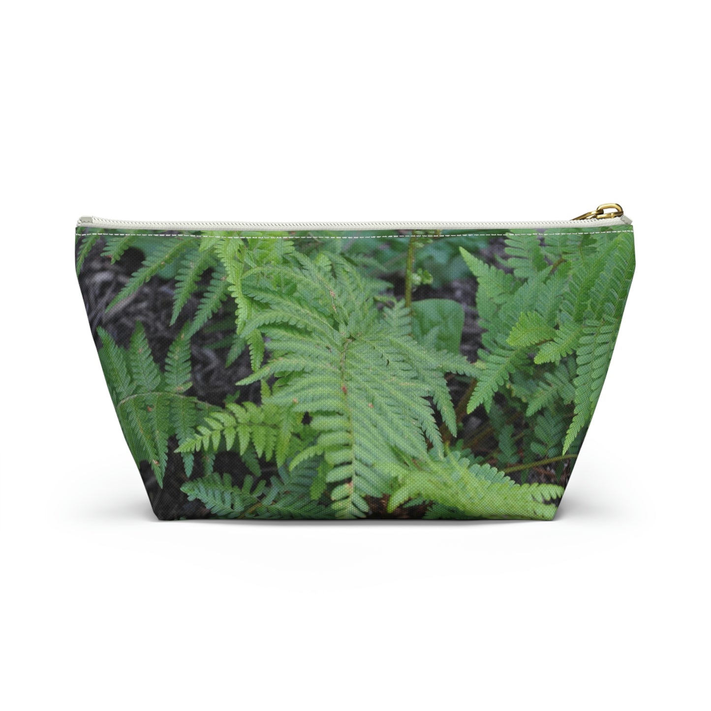 Big Bottom Zipper Pouch - Ferns