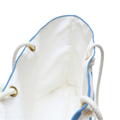 Weekender Tote Bag - Light Blue/White Stripes