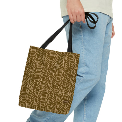 Lightweight Tote Bag - Herringbone in Mustard