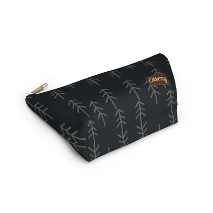 Big Bottom Zipper Pouch - Stick Trees in Navy