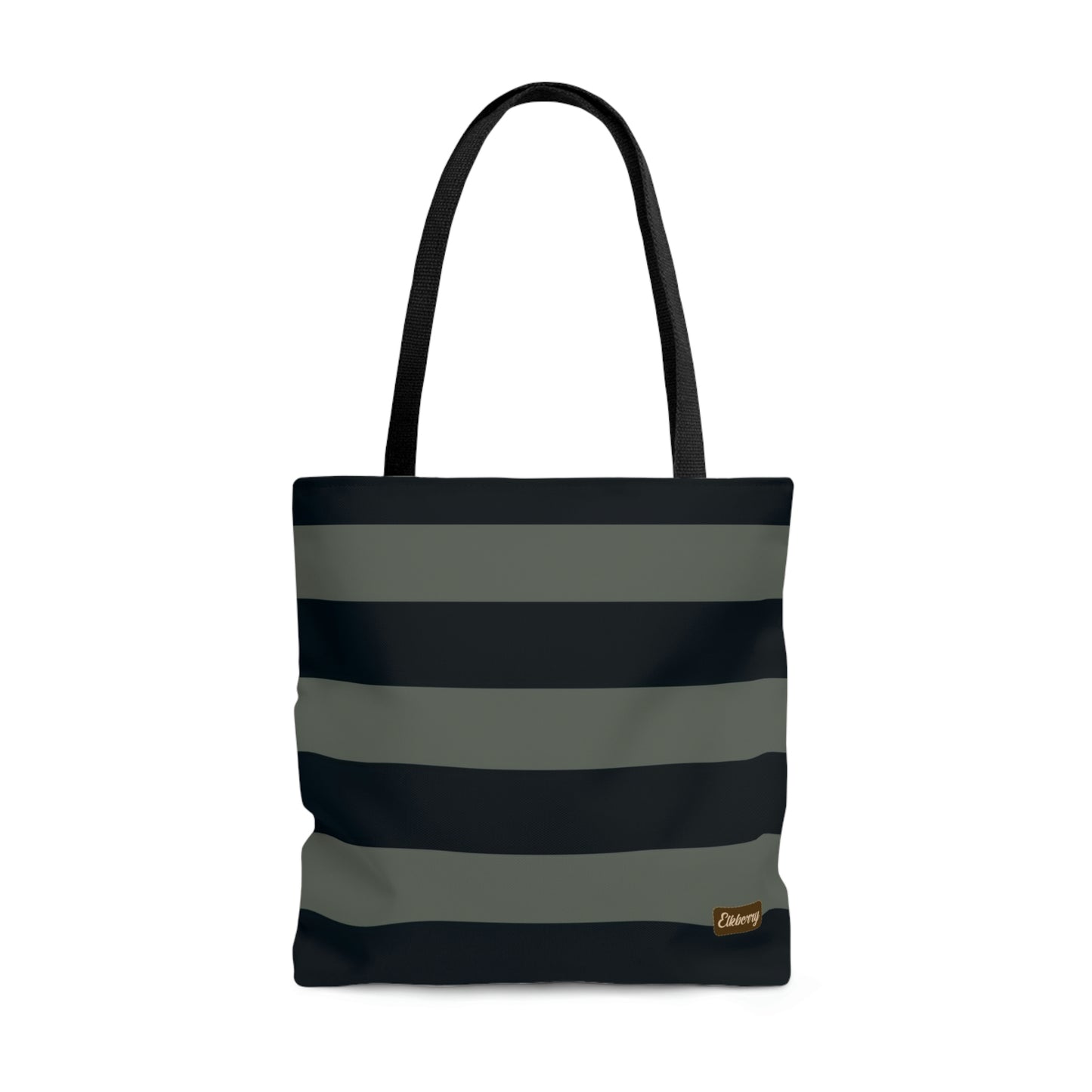 Lightweight Tote Bag - Sage/Navy Stripes