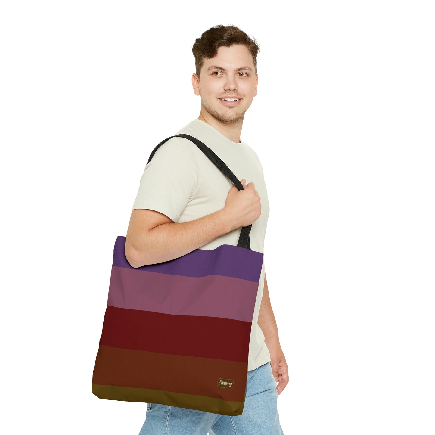 Lightweight Tote Bag - Jewel Tone Rainbow, Horizontal
