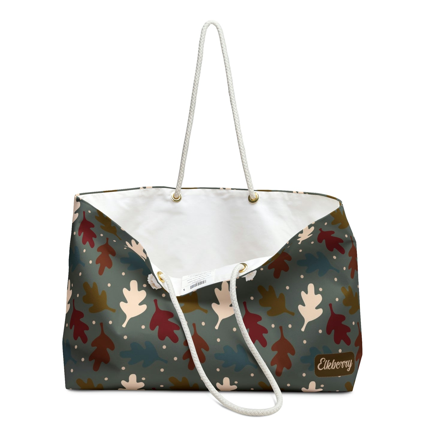 Weekender Tote Bag - Leaves on Sage