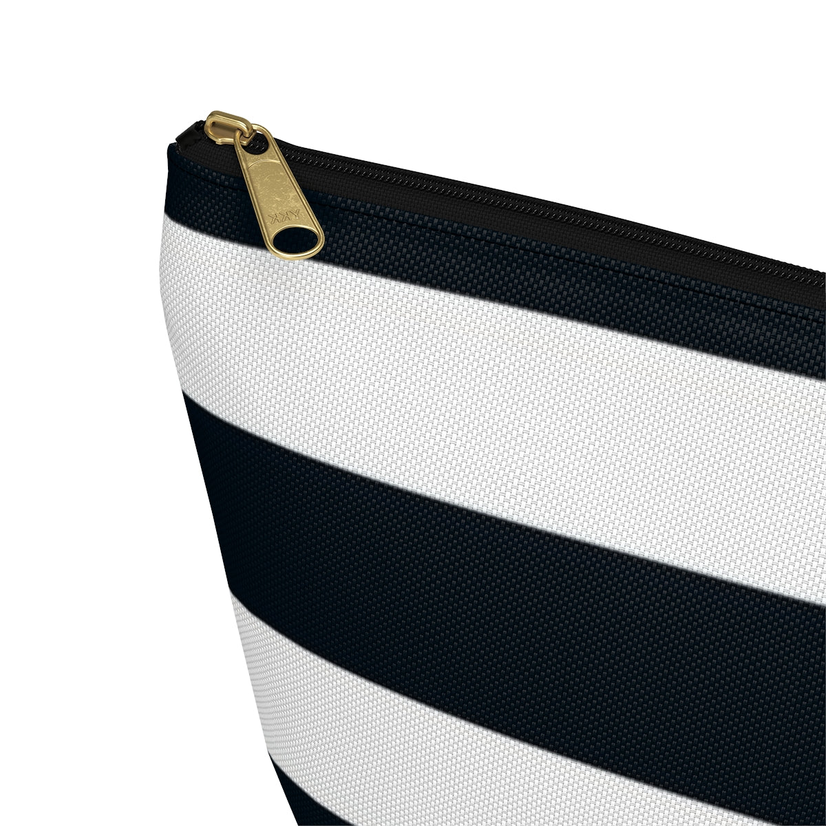 Big Bottom Zipper Pouch - Navy/White Stripes