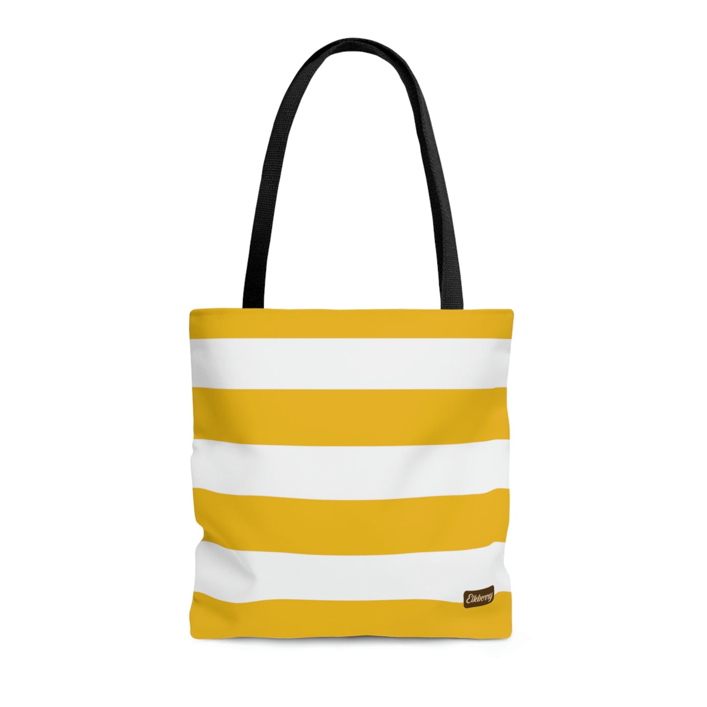 Lightweight Tote Bag - Lemon Yellow/White Stripes
