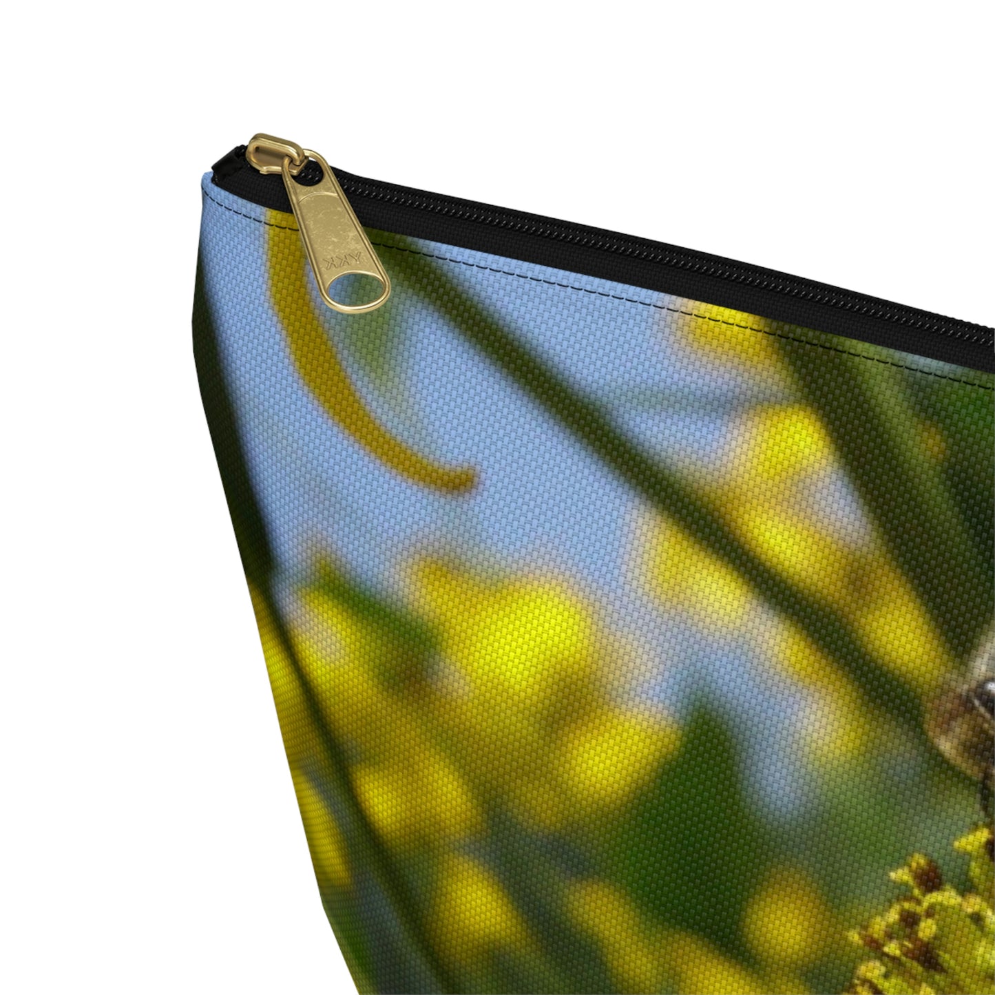 Big Bottom Zipper Pouch - Bee on Yellow Coneflower