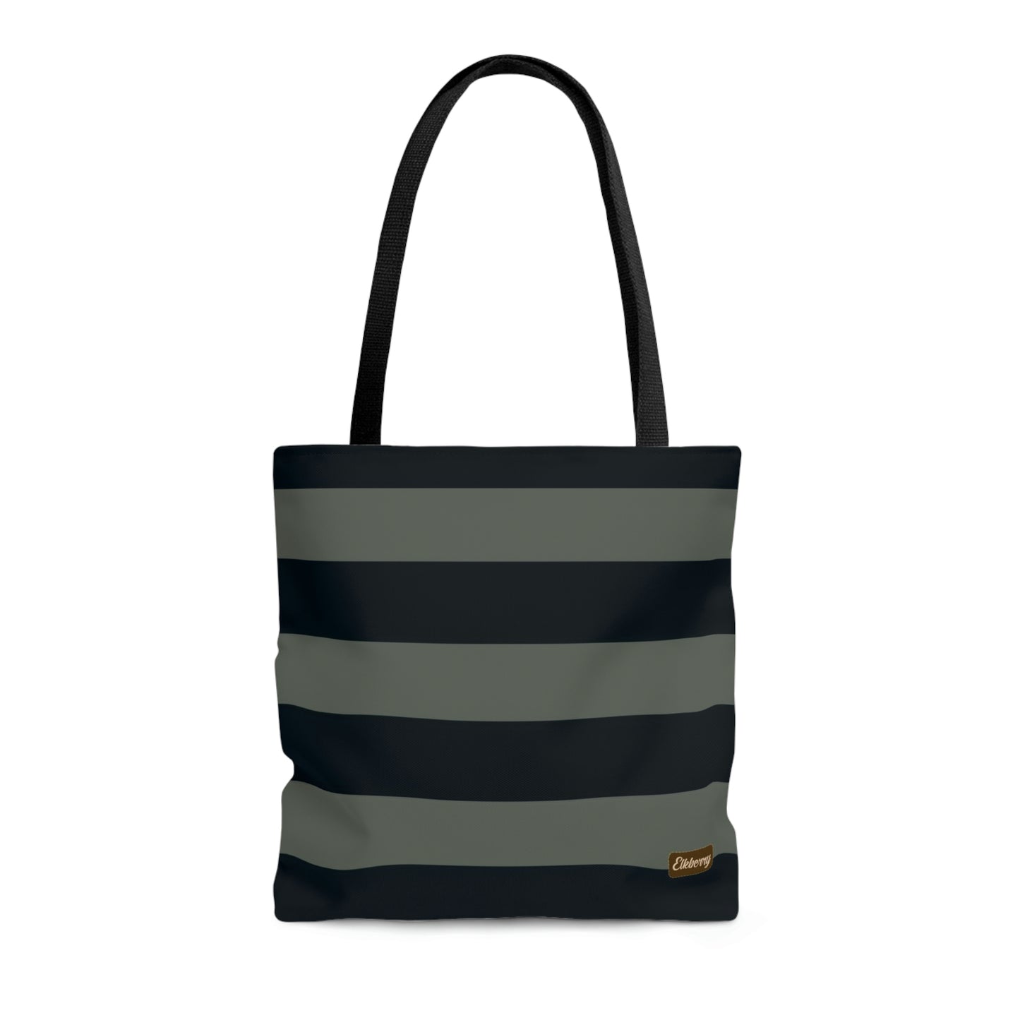 Lightweight Tote Bag - Sage/Navy Stripes
