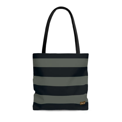 Lightweight Tote Bag - Sage/Navy Stripes