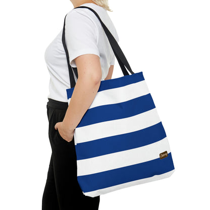 Lightweight Tote Bag - True Blue/White Stripes