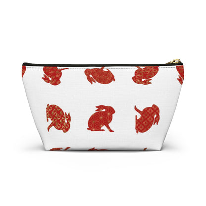 Big Bottom Zipper Pouch - Rabbit Silhouette