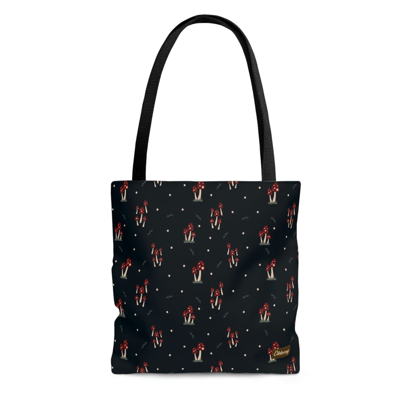 Lightweight Tote Bag - Mushroom Family on Navy