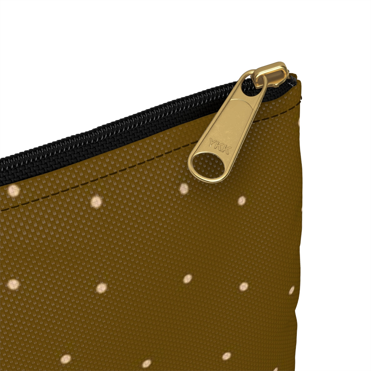 Flat Zipper Pouch - Dots on Mustard
