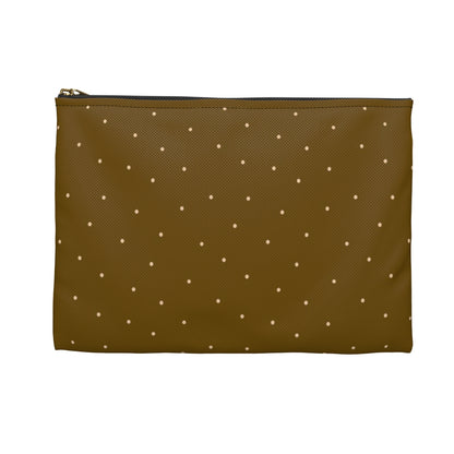 Flat Zipper Pouch - Dots on Mustard