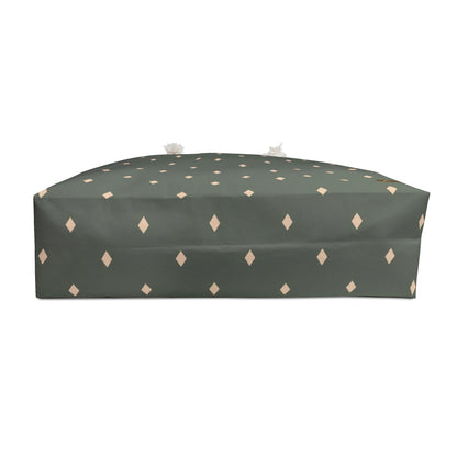 Weekender Tote Bag - Diamonds on Sage