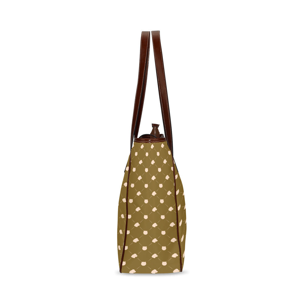 Cat & Dog - Mustard Classic Tote Handbag