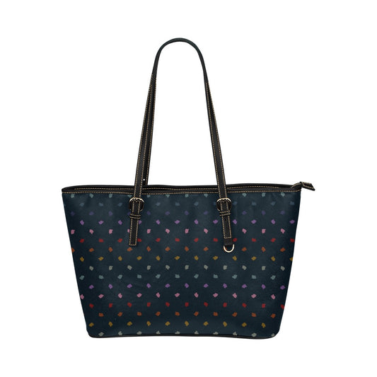 Elkberry - Rainbow Vegan Leather Zipper Tote Handbag (Small)