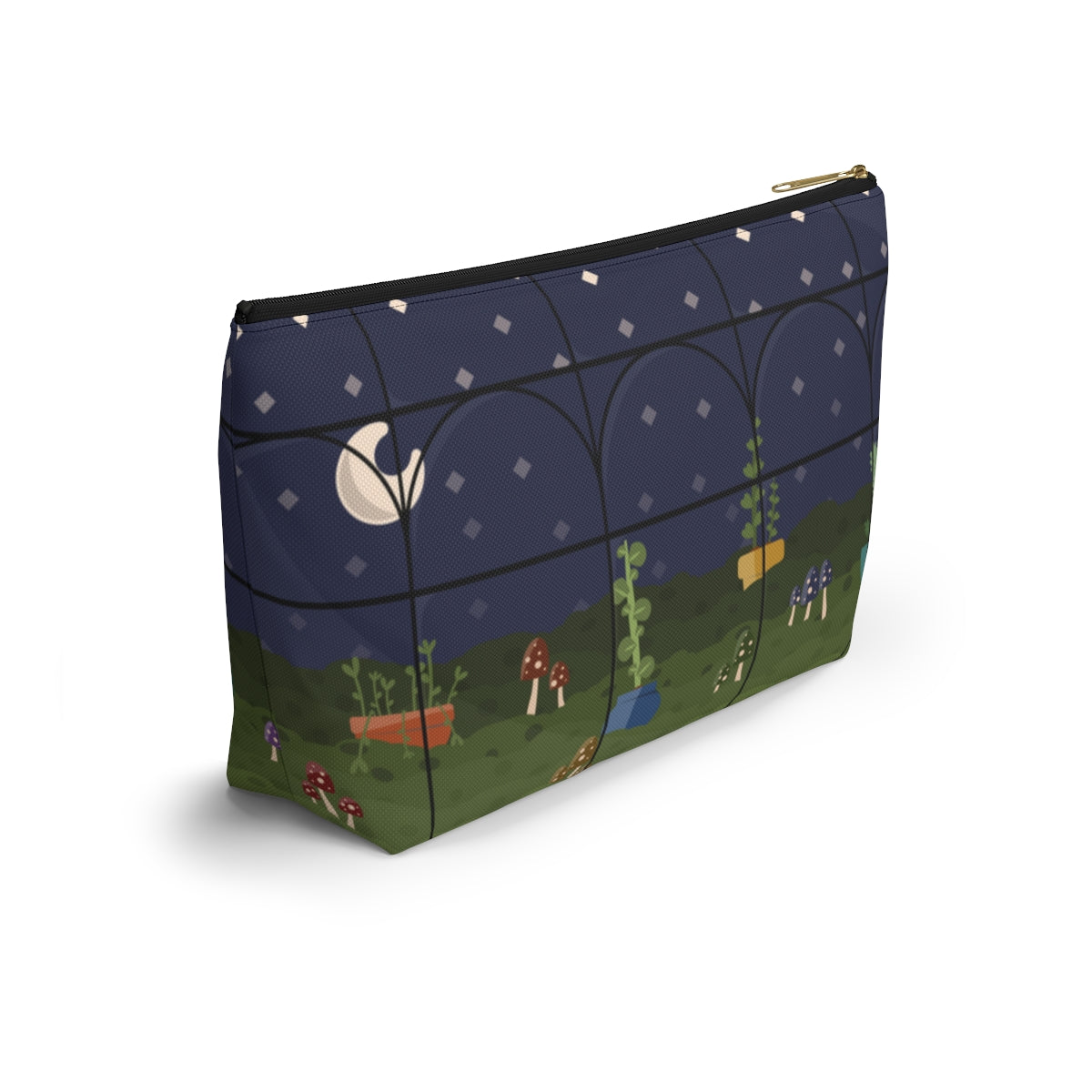 Big Bottom Zipper Pouch - Night Terrarium