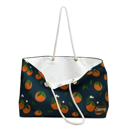 Weekender Tote Bag - Oranges on Navy