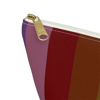 Big Bottom Zipper Pouch - Jewel Tone Rainbow, Vertical