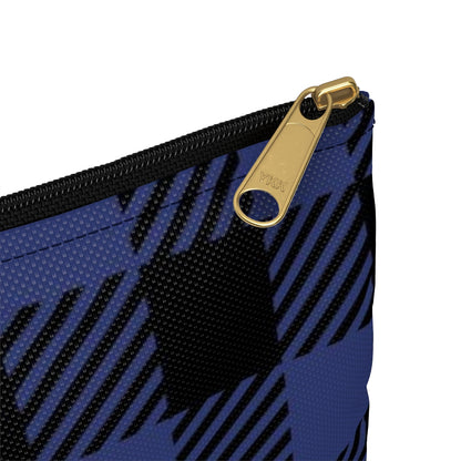 Flat Zipper Pouch - Blue Buffalo Check, Blue Plaid